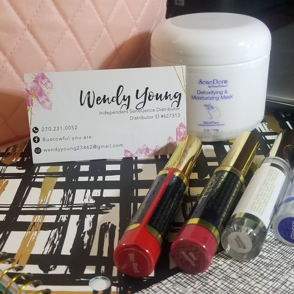 Detoxifying mask, 2 lipsense, and oops remover